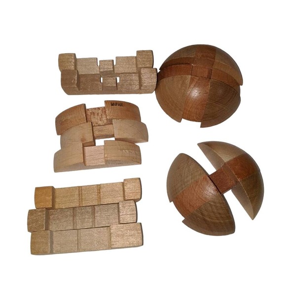 Lot Vintage Wooden Games Puzzles Jacob's Ladder Blockhead Cracker Barrel Moose - Picture 3 of 8